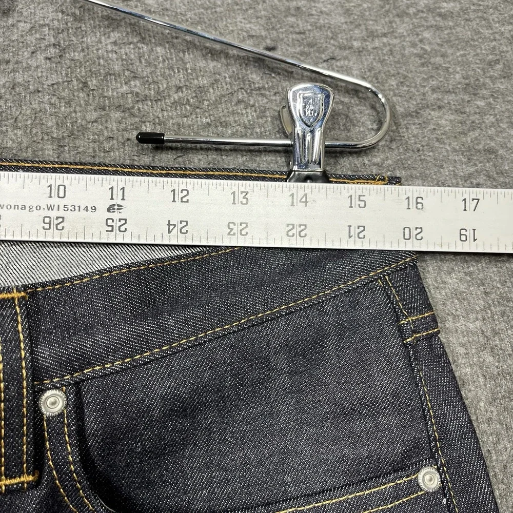 Gustin Jeans Mens 33x36 Blue Slim Fit Button Fly Indigo Raw Selvedge Denim